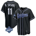 Trusc LA.Dodgers #11 Roki Sasaki Player Black World Series Meet Carbon Limited Home Stitched Jerseys