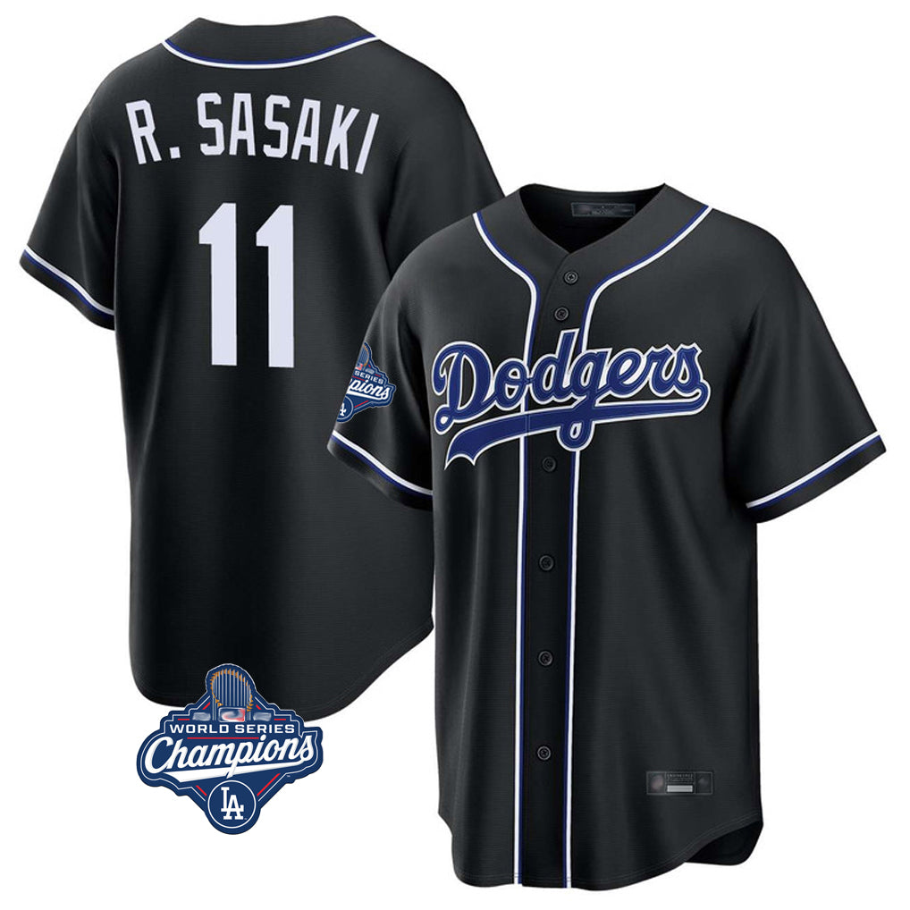 Trusc LA.Dodgers #11 Roki Sasaki Player Black World Series Meet Carbon Limited Home Stitched Jerseys