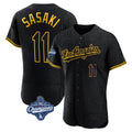 Trusc LA.Dodgers #11 Roki Sasaki Player Black World Series Meet Snake Skin City Limited Elite Home Stitched Jerseys
