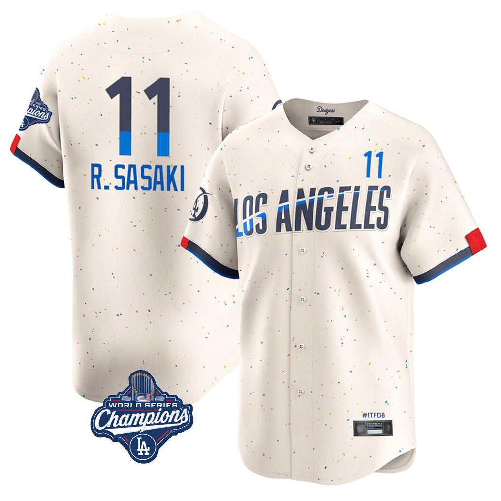 Trusc LA.Dodgers #11 Roki Sasaki Player Cream World Series Meet City Connect Limited Home Stitched Jerseys