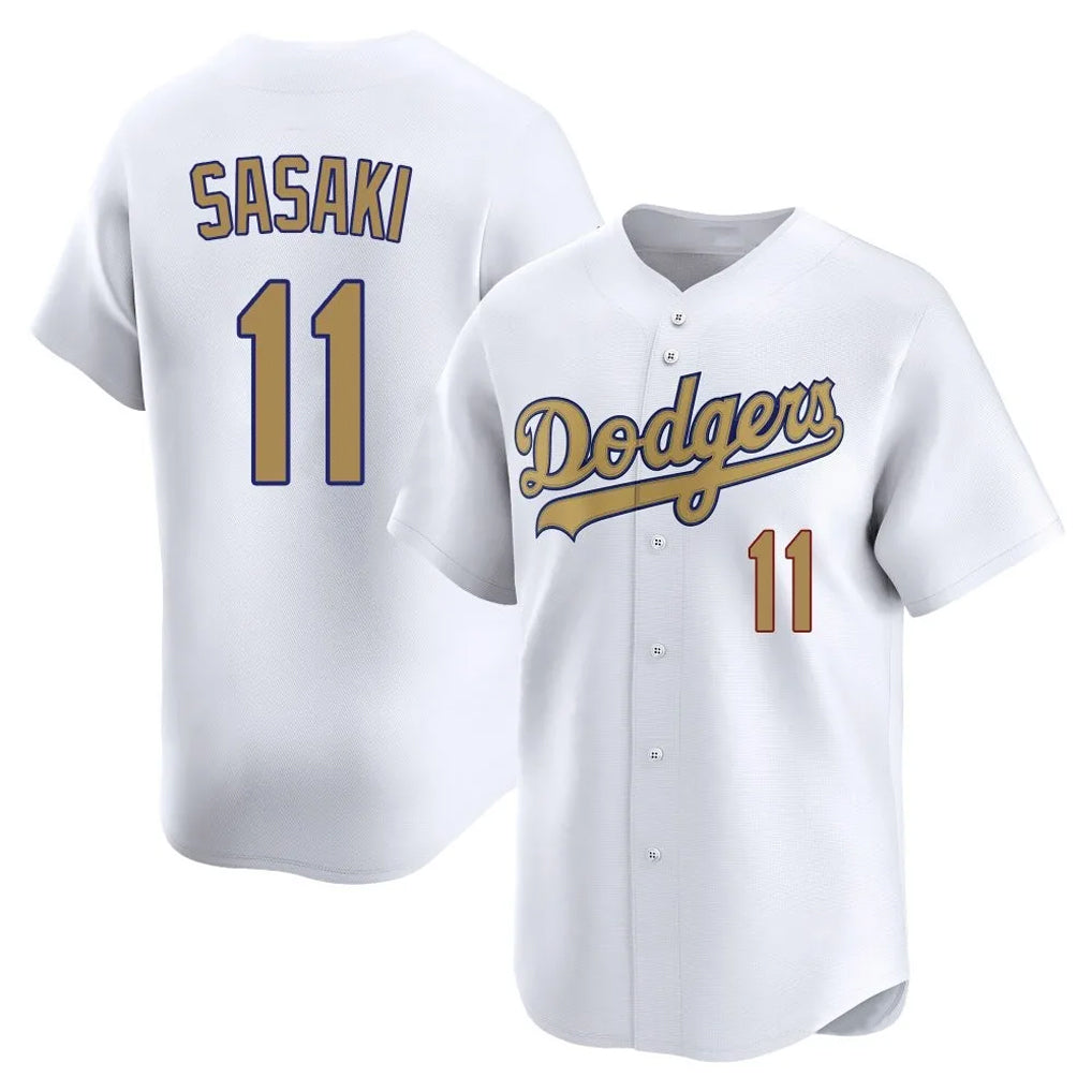 Trusc LA.Dodgers #11 Roki Sasaki Player Gold Collection Limited Home Stitched Jerseys