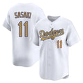 Trusc LA.Dodgers #11 Roki Sasaki Player Gold Collection Limited Home Stitched Jerseys