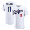 Trusc LA.Dodgers #11 Roki Sasaki Player Gold White 2026 Collection Stadium Limited Elite Stitched Jerseys