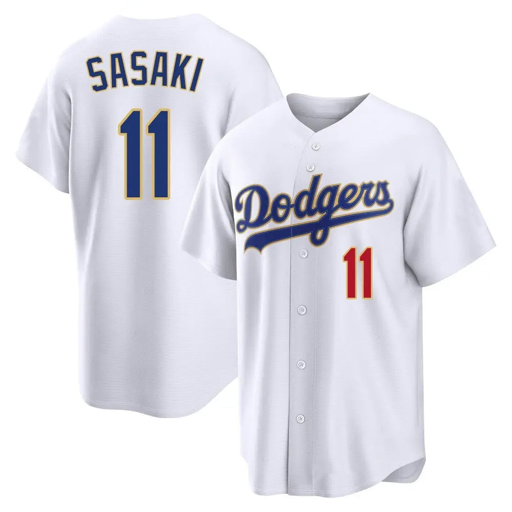 Trusc LA.Dodgers #11 Roki Sasaki Player Gold White 2026 Collection Stadium Limited Stitched Jerseys
