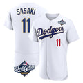 Trusc LA.Dodgers #11 Roki Sasaki Player Gold White World Series 2026 Collection Stadium Limited Elite Stitched Jerseys