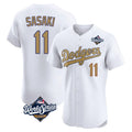 Trusc LA.Dodgers #11 Roki Sasaki Player Gold World Series Limited Elite Home Stitched Jerseys