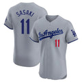 Trusc LA.Dodgers #11 Roki Sasaki Player Gray Limited Elite Home Stitched Jerseys