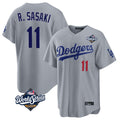 Trusc LA.Dodgers #11 Roki Sasaki Player Gray World Series Game Home Stitched Jerseys