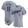 Trusc LA.Dodgers #11 Roki Sasaki Player Gray World Series Limited Elite Home Stitched Jerseys