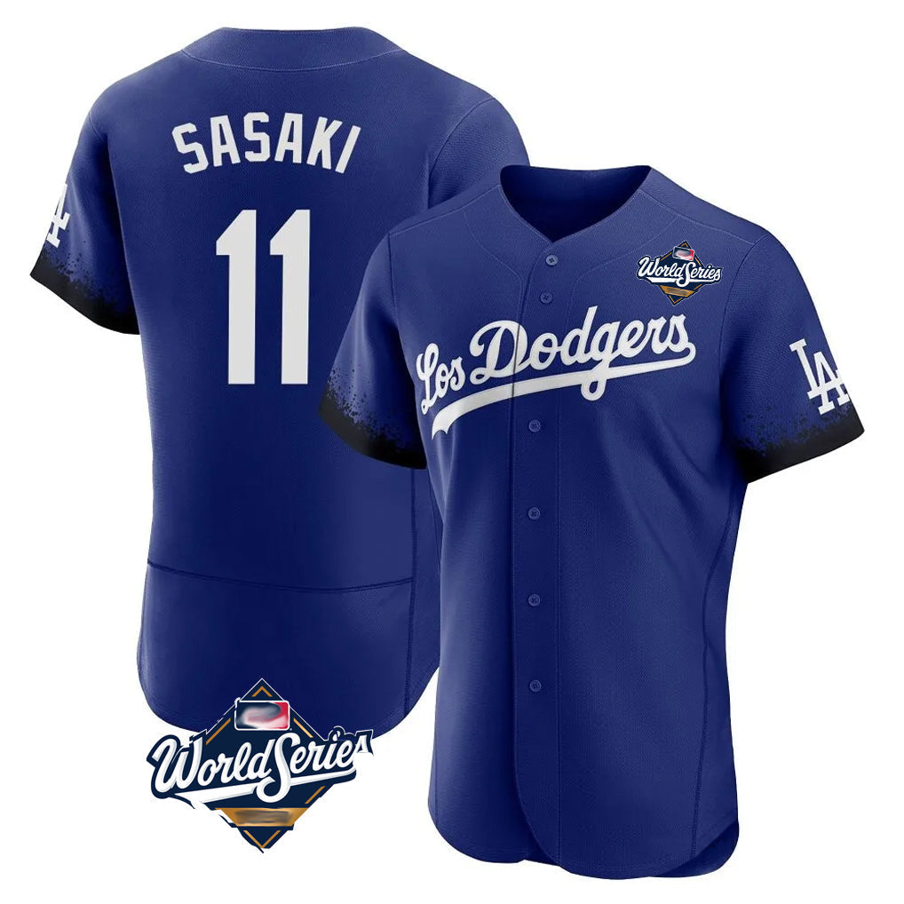 Trusc LA.Dodgers #11 Roki Sasaki Player Royal World Series City Connect Elite Home Stitched Jerseys