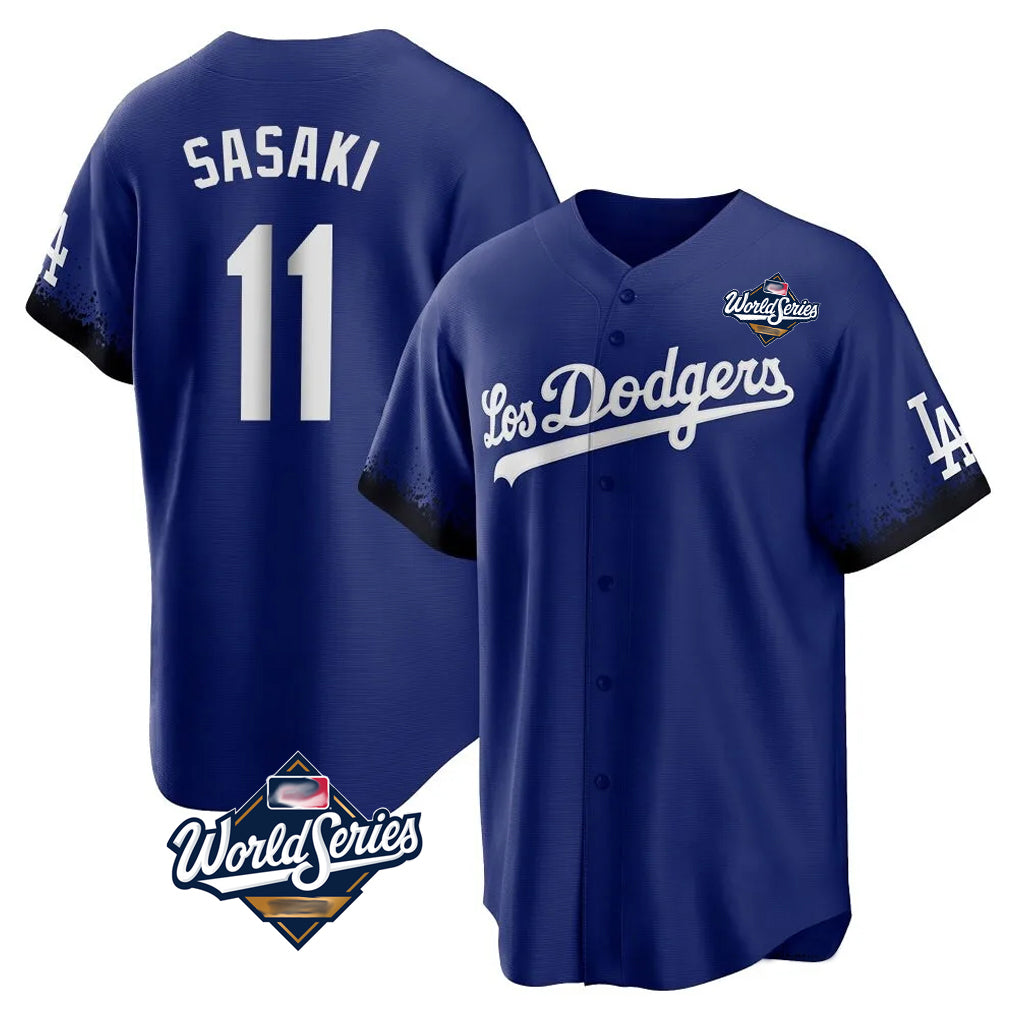Trusc LA.Dodgers #11 Roki Sasaki Player Royal World Series City Connect Home Game Stitched Jerseys
