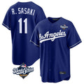 Trusc LA.Dodgers #11 Roki Sasaki Player Royal World Series Game Stitched Jerseys