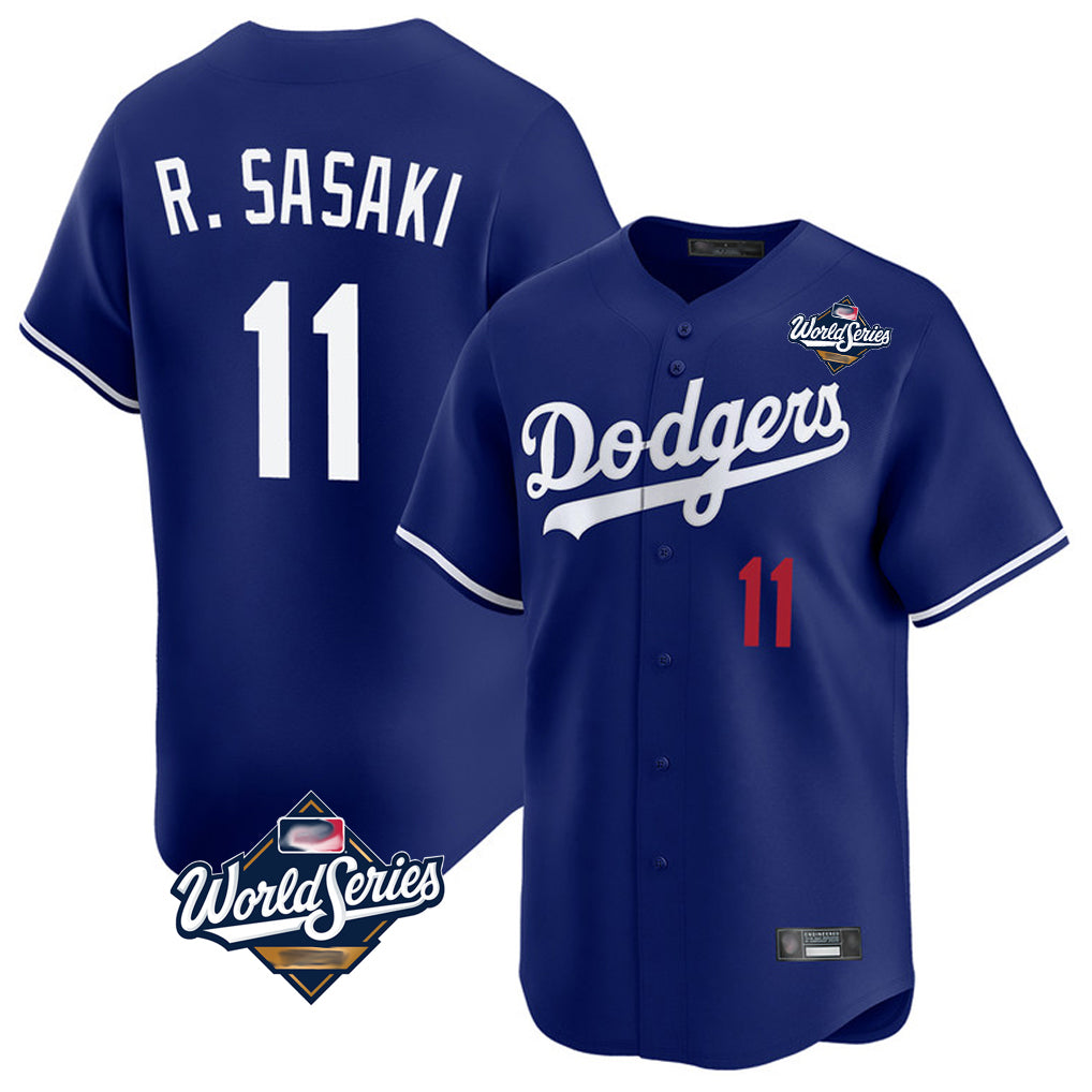 Trusc LA.Dodgers #11 Roki Sasaki Player Royal World Series Limited Home Stitched Jerseys
