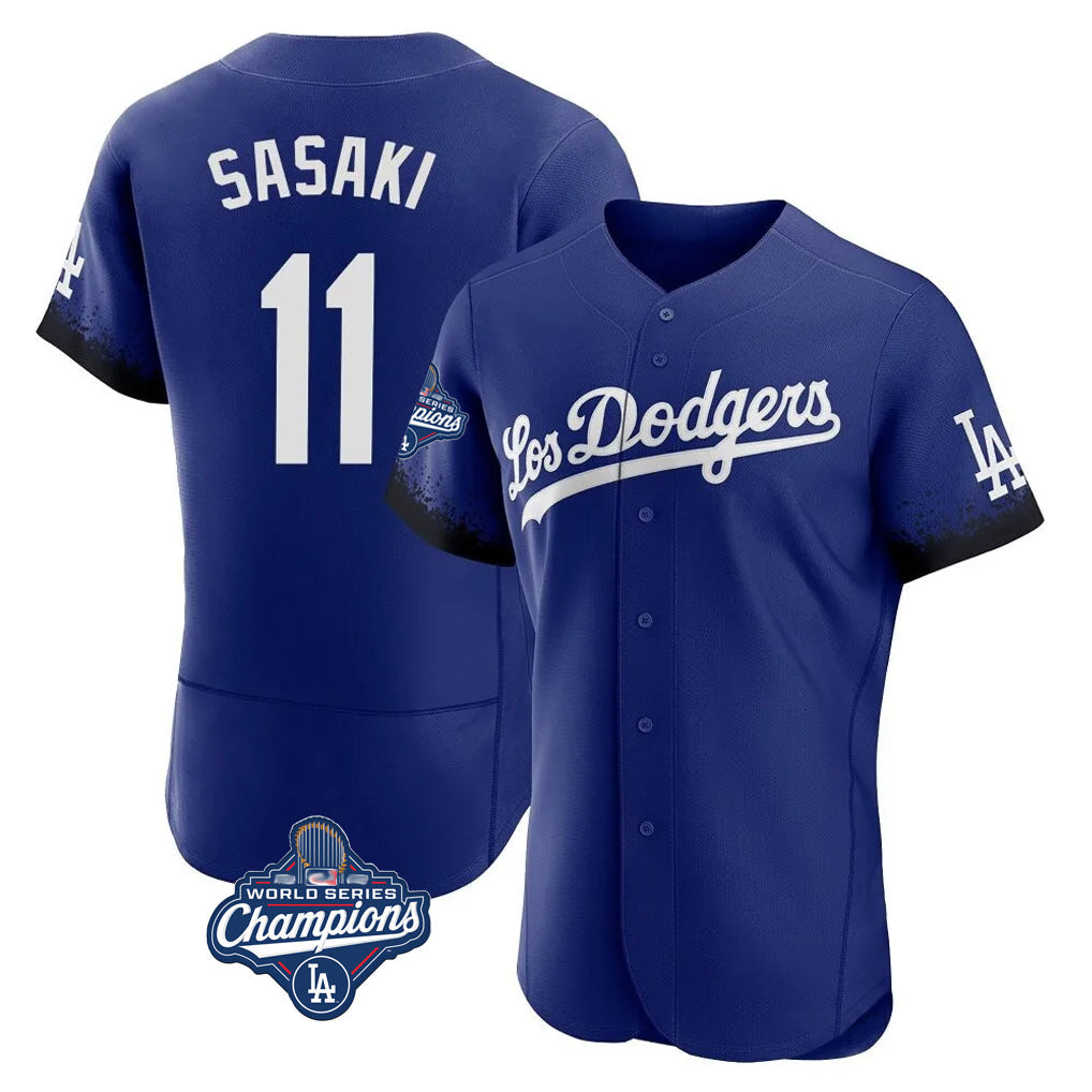 Trusc LA.Dodgers #11 Roki Sasaki Player Royal World Series Meet City Connect Elite Home Stitched Jerseys