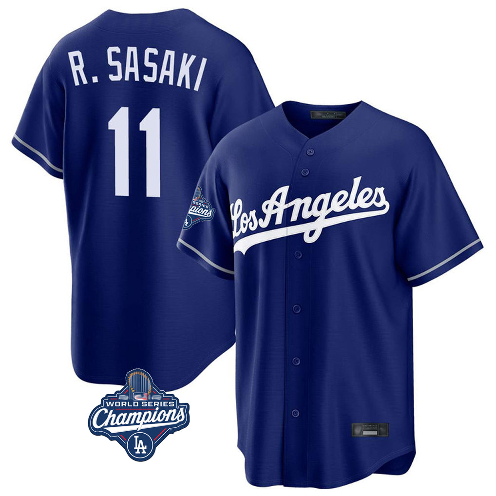 Trusc LA.Dodgers #11 Roki Sasaki Player Royal World Series Meet Game Stitched Jerseys