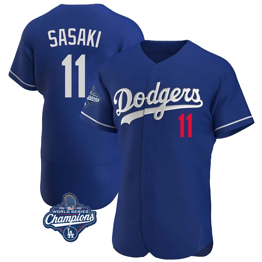 Trusc LA.Dodgers #11 Roki Sasaki Player Royal World Series Meet Limited Elite Home Stitched Jerseys