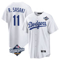Trusc LA.Dodgers #11 Roki Sasaki Player White World Series Game Home Stitched Jerseys