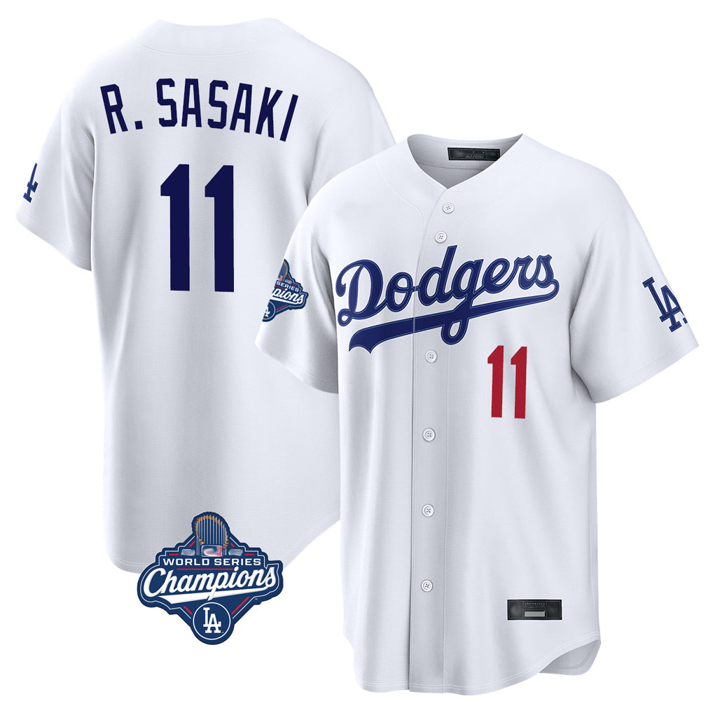 Trusc LA.Dodgers #11 Roki Sasaki Player White World Series Meet Home Game Stitched Jerseys