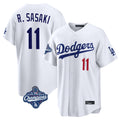 Trusc LA.Dodgers #11 Roki Sasaki Player White World Series Meet Home Game Stitched Jerseys