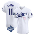 Trusc LA.Dodgers #11 Roki Sasaki Player White World Series Meet Limited Elite Home Stitched Jerseys