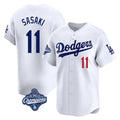 Trusc LA.Dodgers #11 Roki Sasaki Player White World Series Meet Limited Home Stitched Jerseys