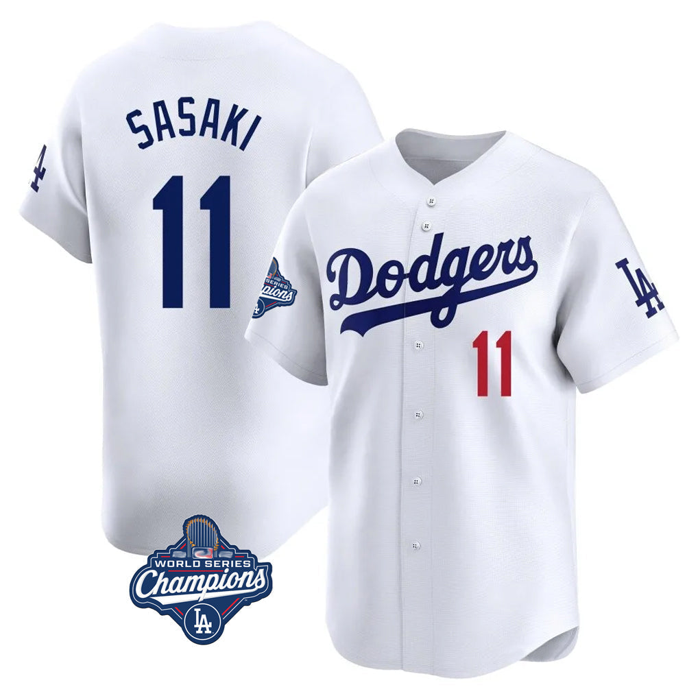 Trusc LA.Dodgers #11 Roki Sasaki Player White World Series Meet Limited Home Stitched Jerseys