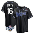 Trusc LA.Dodgers #16 Will Smith Player Black World Series Carbon Limited Home Stitched Jerseys