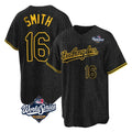 Trusc LA.Dodgers #16 Will Smith Player Black World Series Snake Skin City Game Home Stitched Jerseys