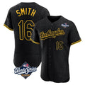 Trusc LA.Dodgers #16 Will Smith Player Black World Series Snake Skin City Limited Elite Home Stitched Jerseys