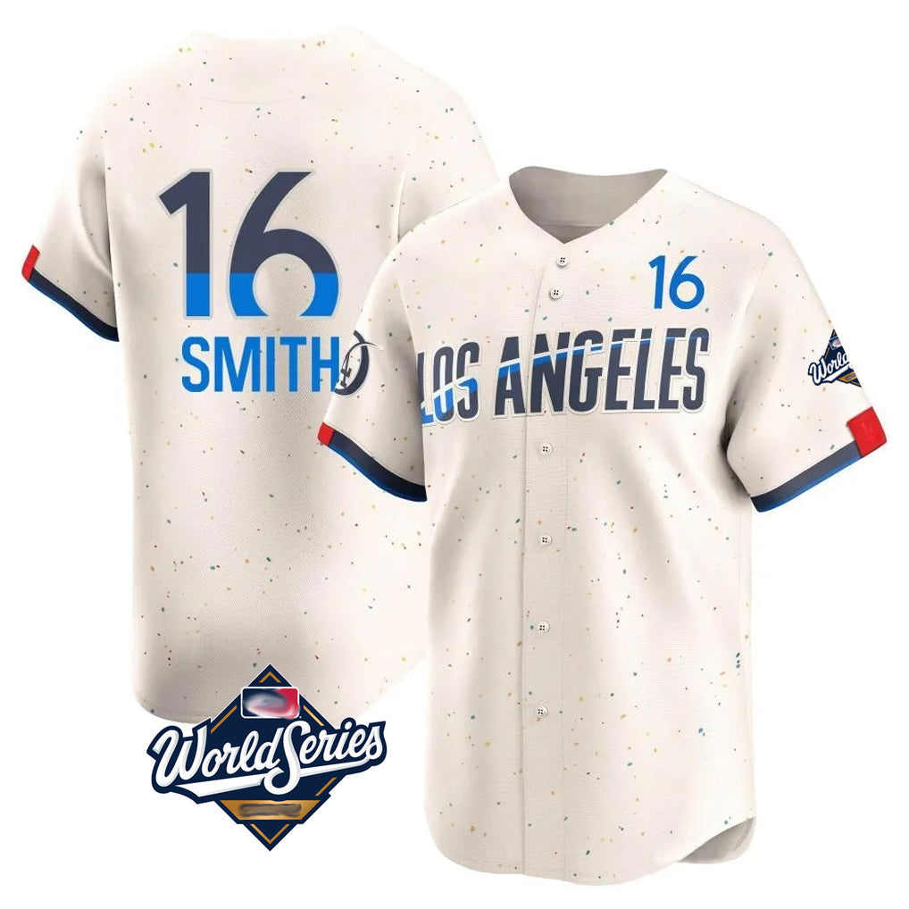 Trusc LA.Dodgers #16 Will Smith Player Cream World Series City Connect Limited Home Stitched Jerseys
