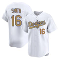 Trusc LA.Dodgers #16 Will Smith Player Gold Collection Limited Home Stitched Jerseys