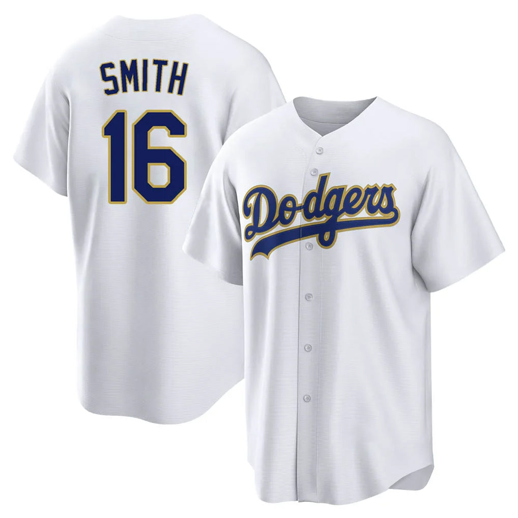 Trusc LA.Dodgers #16 Will Smith Player Gold White 2026 Collection Stadium Game Stitched Jerseys