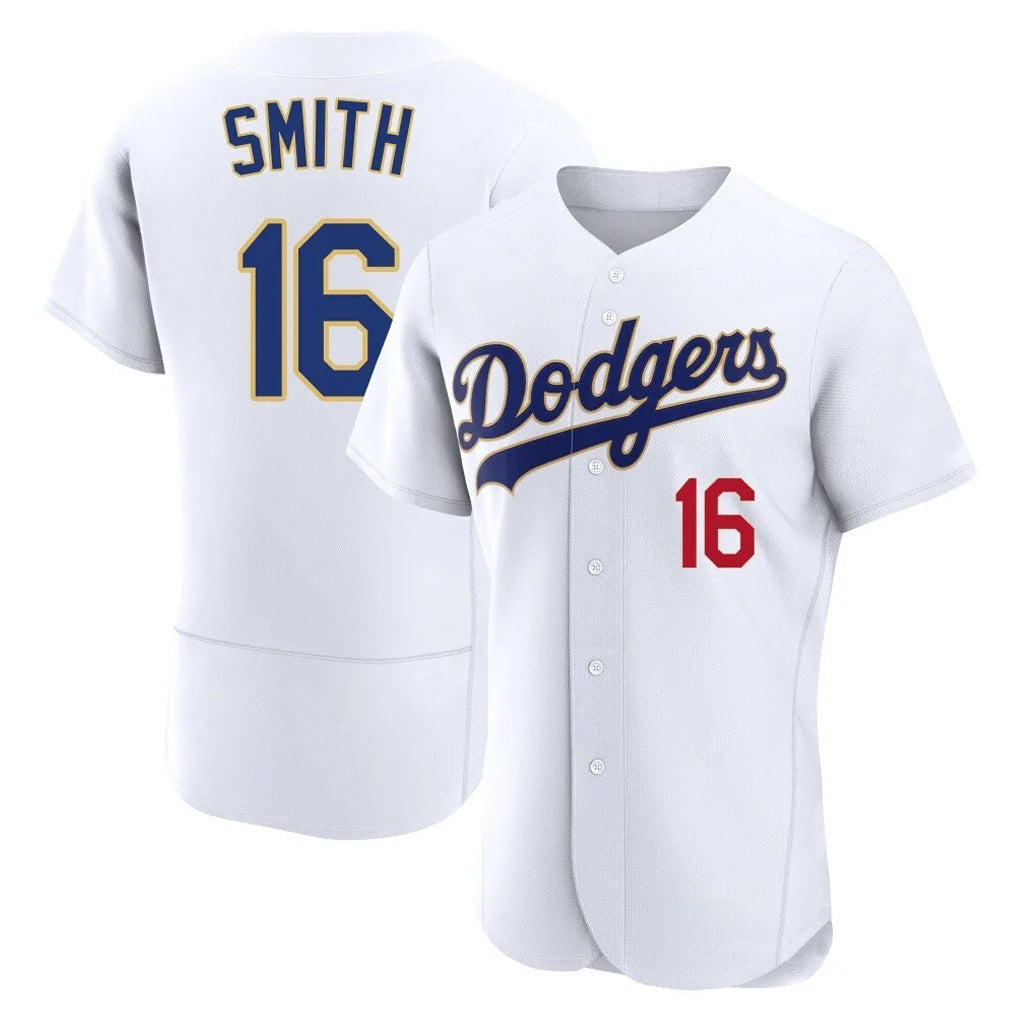 Trusc LA.Dodgers #16 Will Smith Player Gold White 2026 Collection Stadium Limited Elite Stitched Jerseys