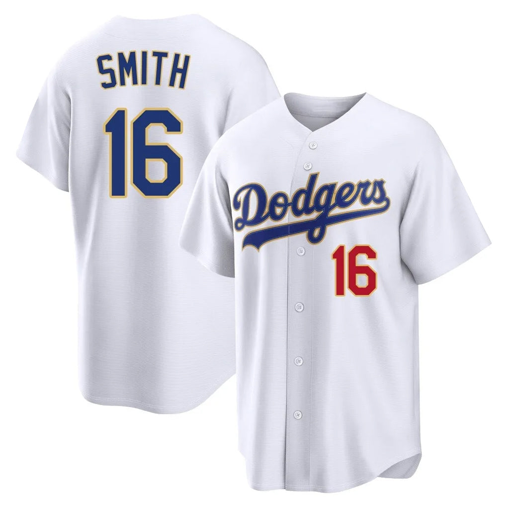 Trusc LA.Dodgers #16 Will Smith Player Gold White 2026 Collection Stadium Limited Stitched Jerseys