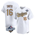 Trusc LA.Dodgers #16 Will Smith Player Gold World Series Collection Limited Home Stitched Jerseys