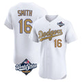 Trusc LA.Dodgers #16 Will Smith Player Gold World Series Limited Elite Home Stitched Jerseys