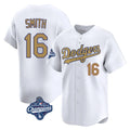 Trusc LA.Dodgers #16 Will Smith Player Gold World Series Meet Collection Limited Home Stitched Jerseys
