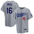 Trusc LA.Dodgers #16 Will Smith Player Gray Game Home Stitched Jerseys