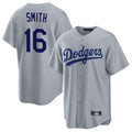 Trusc LA.Dodgers #16 Will Smith Player Gray Game Stitched Jerseys