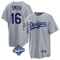 Trusc LA.Dodgers #16 Will Smith Player Gray World Series Meet Game Stitched Jerseys