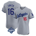 Trusc LA.Dodgers #16 Will Smith Player Gray World Series Meet Limited Elite Home Stitched Jerseys