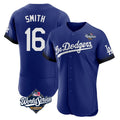 Trusc LA.Dodgers #16 Will Smith Player Royal World Series City Connect Elite Home Stitched Jerseys