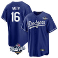Trusc LA.Dodgers #16 Will Smith Player Royal World Series Game Stitched Jerseys