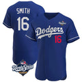 Trusc LA.Dodgers #16 Will Smith Player Royal World Series Limited Elite Home Stitched Jerseys