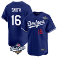 Trusc LA.Dodgers #16 Will Smith Player Royal World Series Limited Home Stitched Jerseys