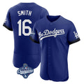 Trusc LA.Dodgers #16 Will Smith Player Royal World Series Meet City Connect Elite Home Stitched Jerseys