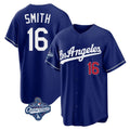 Trusc LA.Dodgers #16 Will Smith Player Royal World Series Meet Game Home Stitched Jerseys