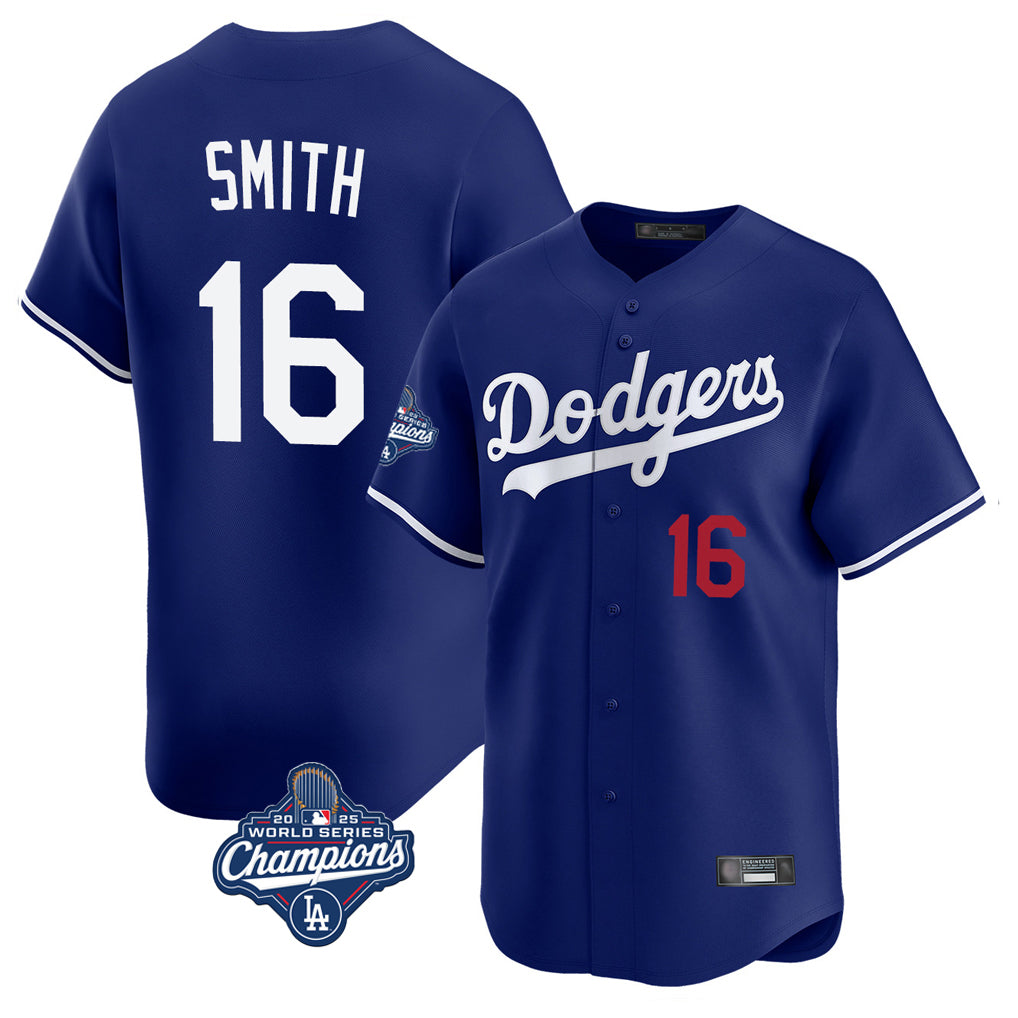 Trusc LA.Dodgers #16 Will Smith Player Royal World Series Meet Limited Home Stitched Jerseys