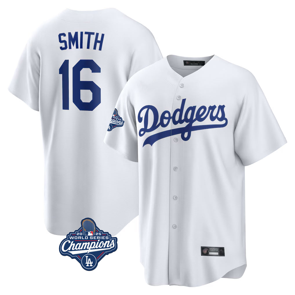 Trusc LA.Dodgers #16 Will Smith Player White World Series Meet Game Home Stitched Jerseys