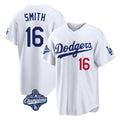 Trusc LA.Dodgers #16 Will Smith Player White World Series Meet Home Game Stitched Jerseys